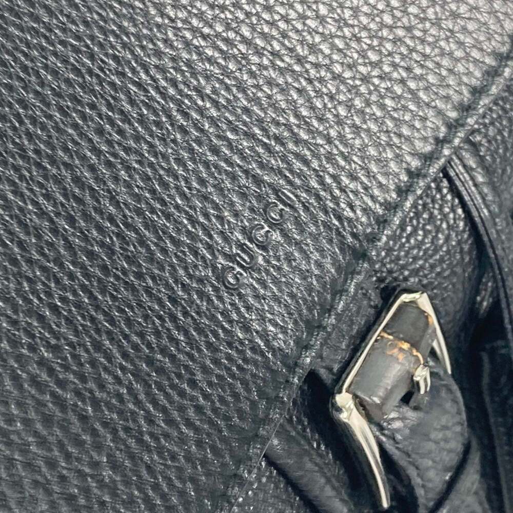 GUCCI Authentic Black Leather Bamboo Backpack - Picture 10 of 16